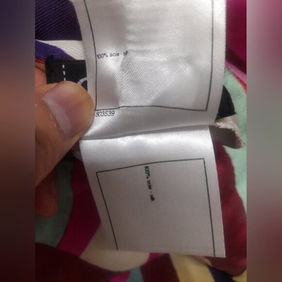 Chanel Multicolor Stripe Print Silk Twill Blouse FR 38 - Picture 9 of 13